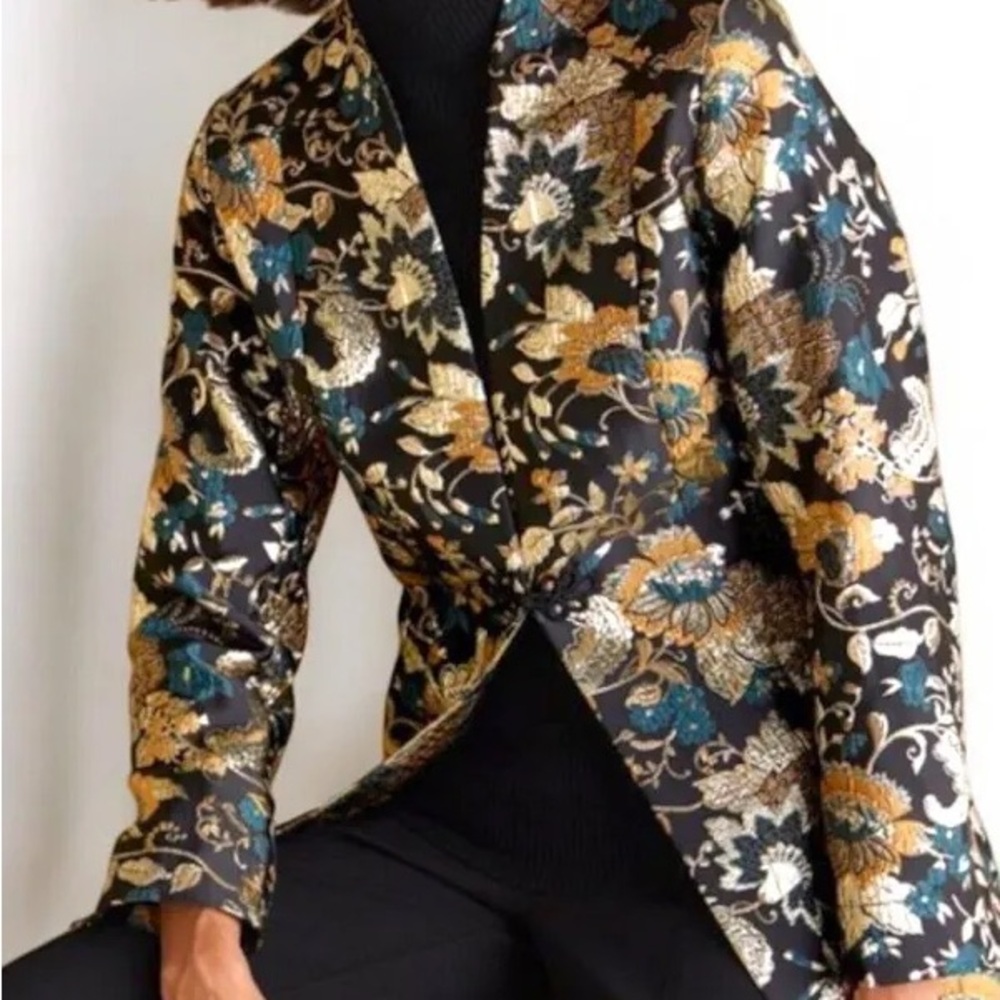 Soft Surroundings Viola Jacquard Jacket Size S